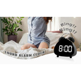 Bell Alarm Clock, Cute Triangle Digital Alarm Clock, Bedside Loud Alarm Clocks for Heavy Sleepers Adults, Silent Desk Clock Battery Operated (Black) In Australia - Darrahopens