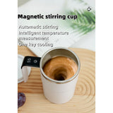 Automatic Stirring Coffee Cup with Temperature Display, Rechargeable Coffee Mug, Self-Stirring Mug with Lid, Smart Mixing Cup for Coffee, Milk and Other Beverages 304 Stainless Steel (white) In Australia - Darrahopens