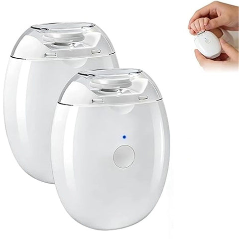2Pcs Universal Automatic Fingernail Grinder,Portable Electric Nail Clipper,360° Silent Auto Fingernail Cutter and Polishing with LED Light and 3 Speeds for Whole Family In Australia - Darrahopens