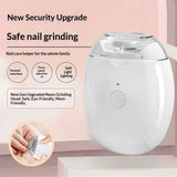 2Pcs Universal Automatic Fingernail Grinder,Portable Electric Nail Clipper,360° Silent Auto Fingernail Cutter and Polishing with LED Light and 3 Speeds for Whole Family
