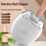 2Pcs Universal Automatic Fingernail Grinder,Portable Electric Nail Clipper,360° Silent Auto Fingernail Cutter and Polishing with LED Light and 3 Speeds for Whole Family