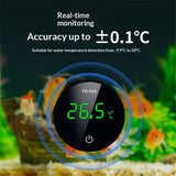 2pcs Fish Tank Digital Thermometer Accurate LED Display to Tank Thermometer Aquarium Temperature Measurement Suitable for Fish, Axolotl, Turtle or Aquatic（rechargeable）