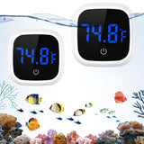 2pcs Digital Aquarium Thermometer, Stick-on LED Fish Tank Thermometer, Mini Aquarium Thermometer Accuracy, Touch Button, Battery, for Fish, Reptile,（Blue letter thermometer） In Australia - Darrahopens