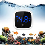 2pcs Digital Aquarium Thermometer, Stick-on LED Fish Tank Thermometer, Mini Aquarium Thermometer Accuracy, Touch Button, Battery, for Fish, Reptile,（Blue letter thermometer） In Australia - Darrahopens