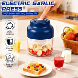 Electric Mini Garlic Chopper, Small Garlic Chopper Mincer Rechargeable, Portable Small Food Processor, 320ml Electric Food Chopper Tool for Mashing Onion Garlic Chili Ginger Fruits(Blue) In Australia - Darrahopens
