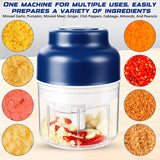 Electric Mini Garlic Chopper, Small Garlic Chopper Mincer Rechargeable, Portable Small Food Processor, 320ml Electric Food Chopper Tool for Mashing Onion Garlic Chili Ginger Fruits(Blue) In Australia - Darrahopens