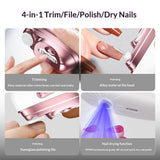 Automatic Electric Nail Clipper & Polisher with Storage|LED Light|UV Lamp|Fingernail & Toenail Polishing Tool/Ideal Gift for Seniors with Limited Mobility & New Parents Trimming Baby Nails（white） In Australia - Darrahopens