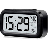 2pcs Digital Alarm Clock with Display, Desk Smart Electronic Small Clock with Indoor Temperature, Backlight, Battery Operated, for Home Bedroom Kids Office (Black) In Australia - Darrahopens
