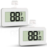 2pcs  Fridge Thermometer Hygrometer Digital Freeze Refrigerator Thermometer Waterproof Large LCD Display white In Australia - Darrahopens