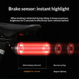 Bike Tail Light, Rechargeable Bicycle Taillight, Auto On Off Sensor Waterproof Bike Rear Lights for Night Riding and Bicycle Safety, 4 Light Modes Cycling Safety Light（Sitting style） In Australia - Darrahopens