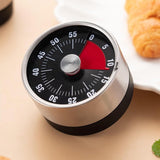 2pcs Magnetic Mechanical Kitchen Visual Timer, Countdown 60 Minute Wind Up Reminder Tool for Baking Cooking Steaming Tanning Learning（black）