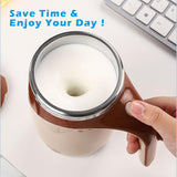 Self Stirring Mug - Rechargeable Automatic Magnetic Electric Coffee Mug, Rotating Cute Mixing Cup Tasse, To Stir Office/Kitchen/Travel/Home Coffee/Tea/Hot Chocolate/Milk-380ml(Brown) In Australia - Darrahopens