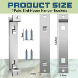 3 Sets Bird House Hanger Bracket, Rust Proof Galvanized Steel Bird House Kit, Stable Mounting Bracket with Screws for Securing and Stabilizing Bird Houses Nesting Boxes Feeders