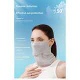 Cold Sensation Sunscreen Pure Silk Mask, Sun Shade UV Protection UPF50+ Breathable, Sweat Absorbent and Quick Drying, Reusable Mask for Running/Beach/Fitness/Party/Fishing/Riding/Hiking In Australia - Darrahopens