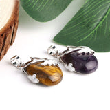 Vintage Butoid Pendant Necklace with Pink Agate, Amethyst, and Opalite Gemstones for Balance and Healing, Bohemian Style, Unisex