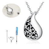 Memorial Necklace for Cremation Remains, Teardrop Jewelry, Stainless Steel Urn, Memorial Pendant for Keepsakes, Gift