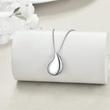 Memorial Necklace for Cremation Remains, Teardrop Jewelry, Stainless Steel Urn, Memorial Pendant for Keepsakes, Gift
