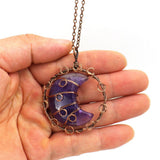 Handmade Natural Quartz Moon Necklace with Silver Chain - Ideal as an Original Gift