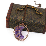 Handmade Natural Quartz Moon Necklace with Silver Chain - Ideal as an Original Gift