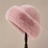 Women's Mongolian Fur Hat with Fur Trim, Windproof and Ear Protection for Cold Weather and Snow In Australia - Darrahopens