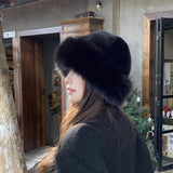 Women's Mongolian Fur Hat with Fur Trim, Windproof and Ear Protection for Cold Weather and Snow In Australia - Darrahopens