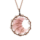 Handmade Natural Quartz Moon Necklace with Silver Chain - Ideal as an Original Gift In Australia - Darrahopens