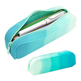 Large Soft Silicone Waterproof Pencil Case for School, Creative Gradient Color Pencil Case with Random Zipper