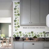 Green leaf wall stickers for bedroom, corner decoration, art mural, baseboard, wallpaper, home decor 16 cm * 60 cm