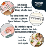 Mandoline Slicer for Kitchen Slicer Vegetable Cutter 5 In 1 Veggie Slicer Potato Slicer waffle fry cutter Hot Swap Mandolin with Peeler for Vegetables Carrot Shredder Cucumber Slicer - Pink In Australia - Darrahopens
