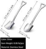 4-sets Creative Spoon Stainless Steel Shovel Spoons for Desserts Ice Cream Watermelon and Mixing Novelty Funny Spoon Silver 1 In Australia - Darrahopens