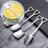 4-sets Creative Spoon Stainless Steel Shovel Spoons for Desserts Ice Cream Watermelon and Mixing Novelty Funny Spoon Silver 1 In Australia - Darrahopens