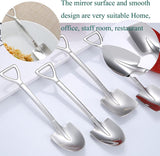 4-sets Creative Spoon Stainless Steel Shovel Spoons for Desserts Ice Cream Watermelon and Mixing Novelty Funny Spoon Silver 1 In Australia - Darrahopens