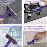 Lightweight Scraper Cleaning Brush with Hard Bristles and Built-in Garbage Holder, Multi-Surface Cleaner for Kitchen Sink, Bathroom Tub, Glass Stove Top, Tabletop, and Hard-to-Reach Floor Crevices In Australia - Darrahopens