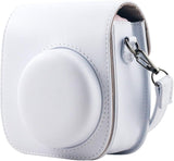 Protective Case Compatible with Fujifilm Instax Mini 12 11 9 8 Instant Film Camera with Pocket and Adjustable Strap (White) In Australia - Darrahopens