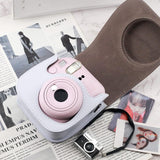 Protective Case Compatible with Fujifilm Instax Mini 12 11 9 8 Instant Film Camera with Pocket and Adjustable Strap (White)
