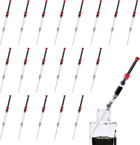 20 Pcs Fountain Pen Ink Syringe, Removable Blunt Syringe Fountain Pen, Elastic Spring Filling Tool, Refill and Convert Pen Ink Converter Cartridges In Australia - Darrahopens