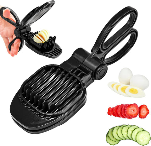 Fruit Slicer, Strawberry, Banana, Kiwi Cutter, Egg Slicer for Hard Boiled Eggs, for Fruit Sausages, Cucumbers, Mushroom Cutter, Rapid & Safe Slicing Kitchen Gadgets