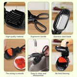 Fruit Slicer, Strawberry, Banana, Kiwi Cutter, Egg Slicer for Hard Boiled Eggs, for Fruit Sausages, Cucumbers, Mushroom Cutter, Rapid & Safe Slicing Kitchen Gadgets