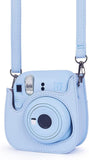 Instant Mini 12 Protective Camera Case for Fujifilm Instax Mini 12/11,Premium PU Leather Camera Bag Cover with Pocket and Removable&Adjustable Strap (Pastel Blue)