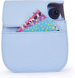 Instant Mini 12 Protective Camera Case for Fujifilm Instax Mini 12/11,Premium PU Leather Camera Bag Cover with Pocket and Removable&Adjustable Strap (Pastel Blue)