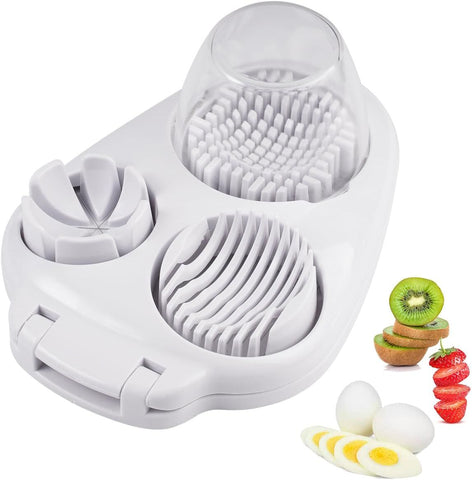 3 In 1 Egg Slicer For Hard Boiled Eggs, Strawberry Slicer Grape Cutter, 2025 New Stainless Steel Dicer Egg Slicer Dishwasher Safe, Fruit Cutter For Egg Strawberry Mushroom