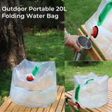 2 Pack 5.3 Gallon Collapsible Water Container with Spigot, Food Safe Water Storage Jug, BPA-Free Camping Water Storage Jug Canteen for Outdoor Hiking and Emergency, Portable, Foldable