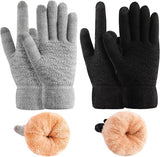 2 Pack Women's Winter Warm Touch Screen Gloves Womens Thermal Cable Knit Wool Fleece Lined Glove for Cold Weather In Australia - Darrahopens