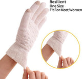 2 Pack Women's Winter Warm Touch Screen Gloves Womens Thermal Cable Knit Wool Fleece Lined Glove for Cold Weather