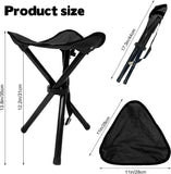Travel Folding Camping Stool, 14.6 inches Tripod Chair and Maximum weight 300 lbs Outdoor Portable Party Chair Fishing Chairs Seat for Camping Fishing Hiking Gardening and Garden Painting Black