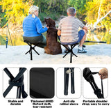Travel Folding Camping Stool, 14.6 inches Tripod Chair and Maximum weight 300 lbs Outdoor Portable Party Chair Fishing Chairs Seat for Camping Fishing Hiking Gardening and Garden Painting Black