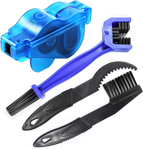 Bike Chain Cleaner, Bike Cleaning Kit, Chain Cleaner for Cycling, Suitable for Mountain Bike, Road Bike, BMX, Bicycle Cleaning Brush Tool for Drivetrain, Gear, Cassette, Sprockets, 4 Piece Set In Australia - Darrahopens