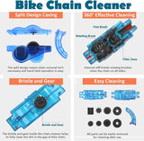 Bike Chain Cleaner, Bike Cleaning Kit, Chain Cleaner for Cycling, Suitable for Mountain Bike, Road Bike, BMX, Bicycle Cleaning Brush Tool for Drivetrain, Gear, Cassette, Sprockets, 4 Piece Set In Australia - Darrahopens