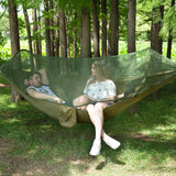 Camping Hammock with Mosquito Net, Portable Hammock with Net, 1 & 2Persons Outdoor Swing Hammock, Nylon Parachute Material Outside Quick Opening, Hiking Travel Courtyard (Green) In Australia - Darrahopens
