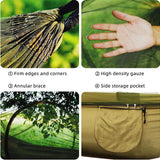 Camping Hammock with Mosquito Net, Portable Hammock with Net, 1 & 2Persons Outdoor Swing Hammock, Nylon Parachute Material Outside Quick Opening, Hiking Travel Courtyard (Green) In Australia - Darrahopens
